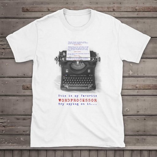 Typewriter Shirt Privacy Lovers Gildan 64000 front