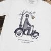 Vespa Longanesi T Shirt Gildan 64000 White Detail