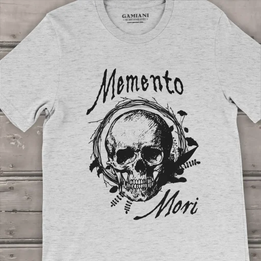 Memento Mori BellaCanvas 3001 Detail Front Ash